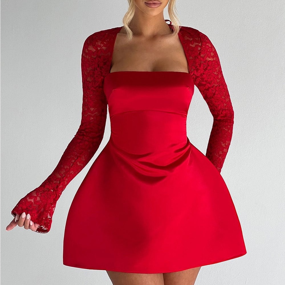 Mini Red Dress - Picture 6 of 8